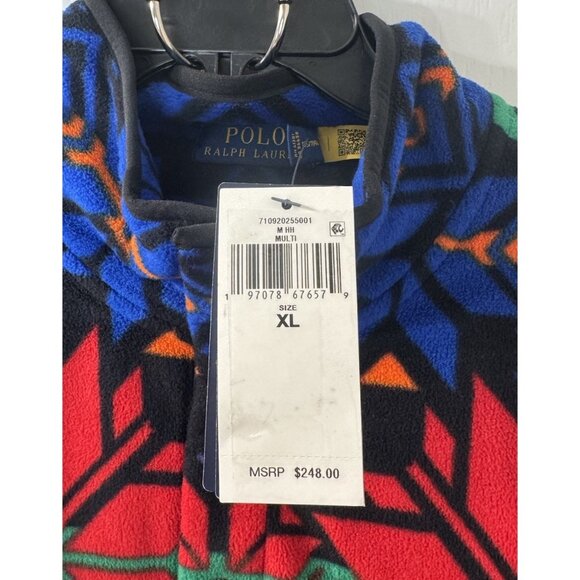 Polo Ralph Lauren XL Snowflake Brushed Fleece Snap Pullover NWT $248 - Picture 5 of 14